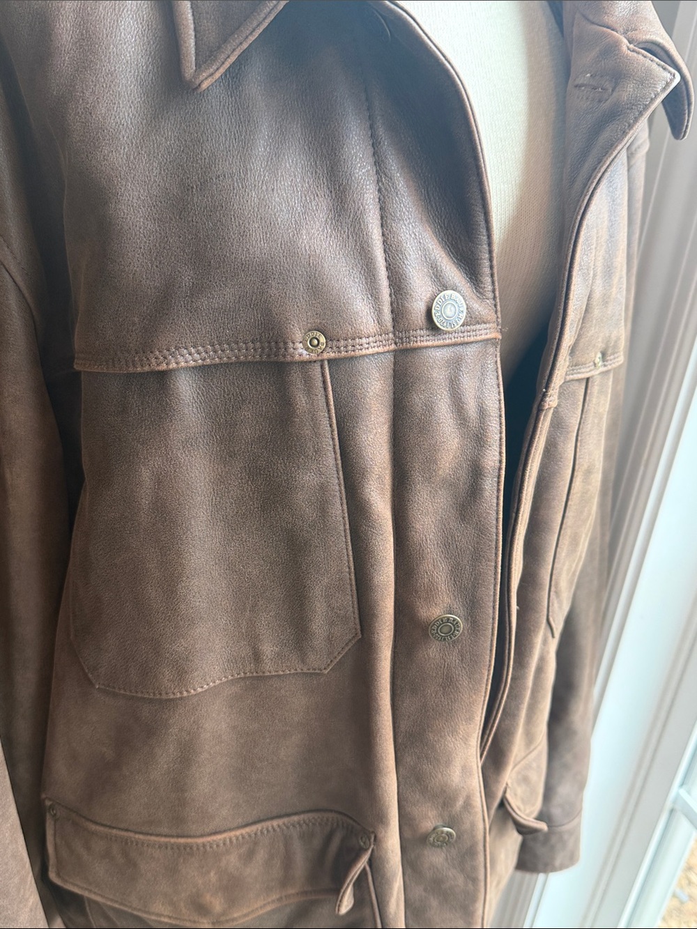 Eddie Bauer Full Grain Brown Suede Chore Field Coat - Picture 5 of 8
